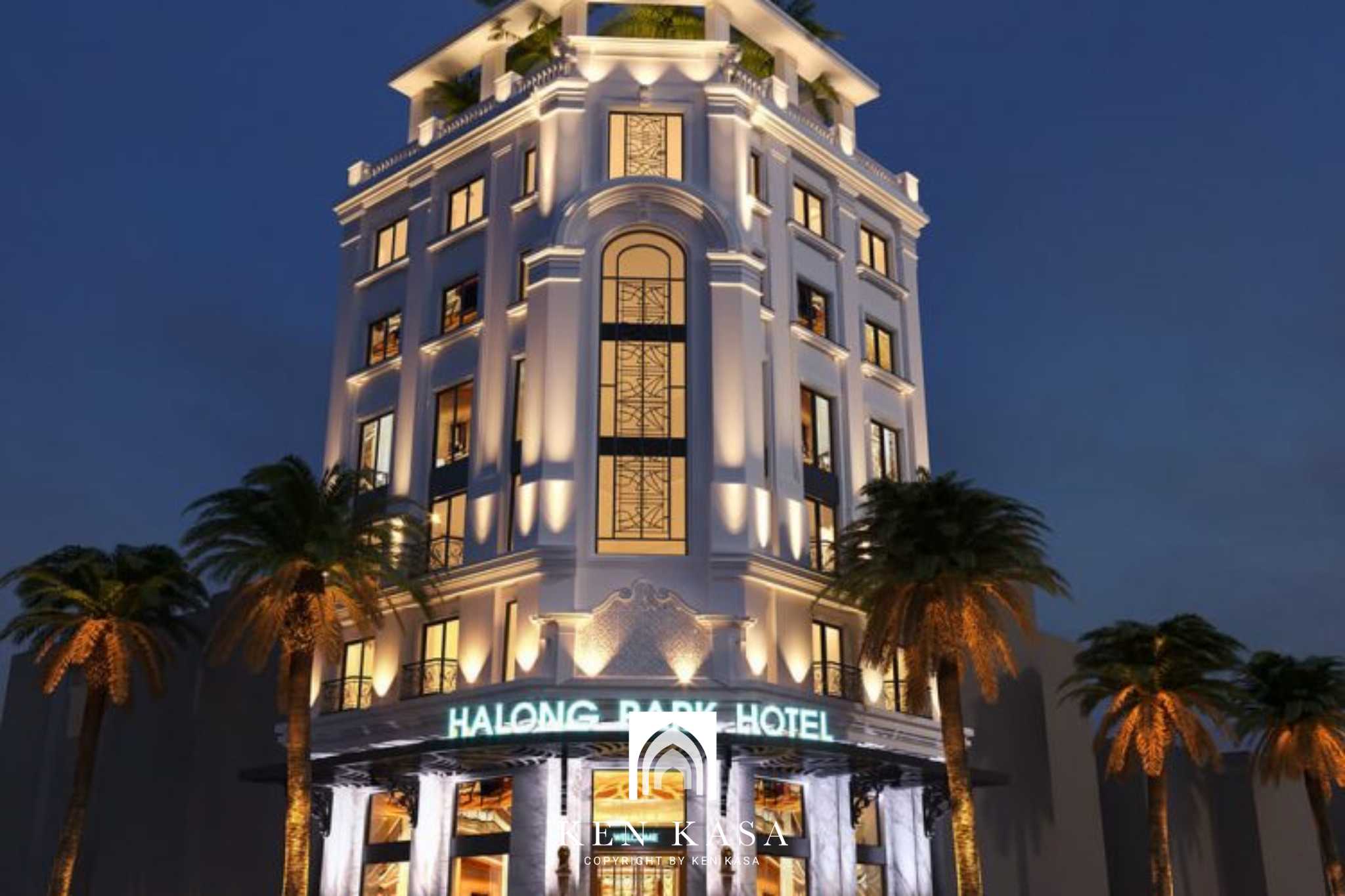Mẫu mặt tiền khách sạn tân cổ điển Ha long park hotel